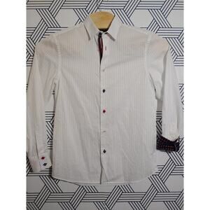 Dolce Guava Contrast Cuff White Shirt Men 15.5 x 16 Size M